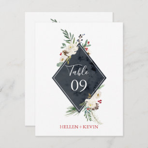 Weihnachten Holly & White Roses Bouquet Rahmen Einladung