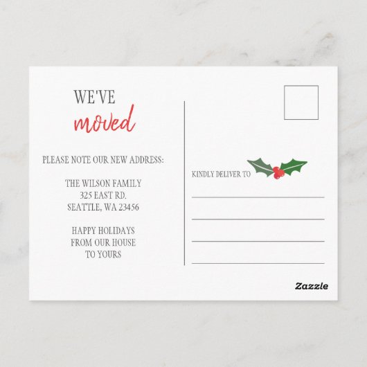 Weihnachten Holly Wir haben das Foto des Urlaubsbe Postkarte (Rückseite)