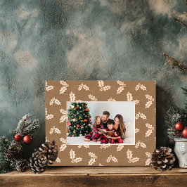 Weihnachten Holly Wooden Geätzte Rahmen