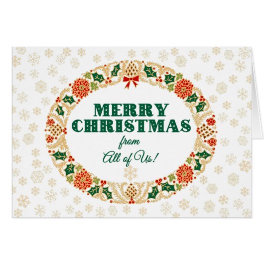 Weihnachten Holly Wreath aus allen US-Schneeflocke (Vorderseite (Horizontal))