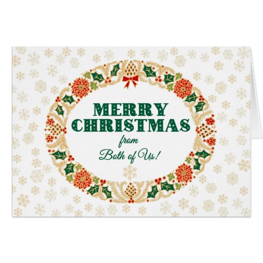 Weihnachten Holly Wreath aus beiden Snowflakes (Vorderseite (Horizontal))