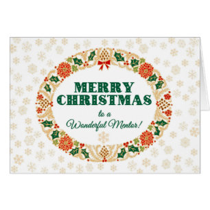 Weihnachten Holly Wreath, für Mentor, Schneeflocke