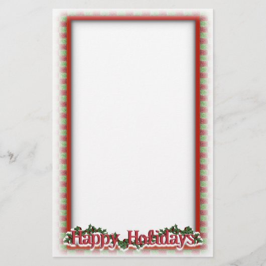 Weihnachten Holly Wreath Holiday Schreiben Briefpapier (Vorderseite)