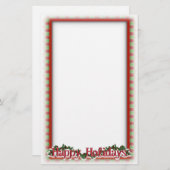 Weihnachten Holly Wreath Holiday Schreiben Briefpapier (Vorne/Hinten)