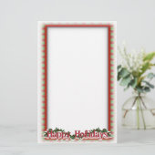 Weihnachten Holly Wreath Holiday Schreiben Briefpapier (Stehend Vorderseite)