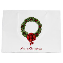 Weihnachten Holly Wreath und Berries Große Geschenktüte