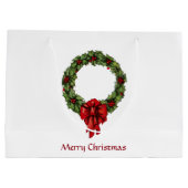 Weihnachten Holly Wreath und Berries Große Geschenktüte (Rückseite)