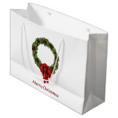Weihnachten Holly Wreath und Berries Große Geschenktüte (Vorderseite Schrägansicht)