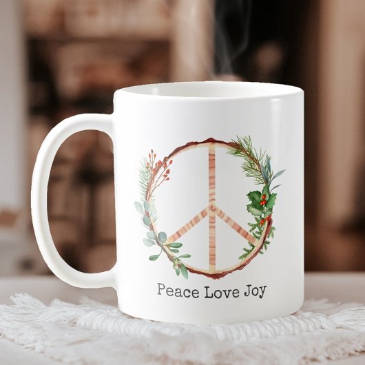 Weihnachten Holz Frieden Zeichen Frieden Liebe Fre Kaffeetasse