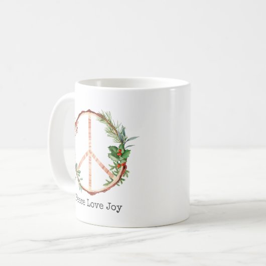 Weihnachten Holz Frieden Zeichen Frieden Liebe Fre Kaffeetasse (Vorderseite Links)