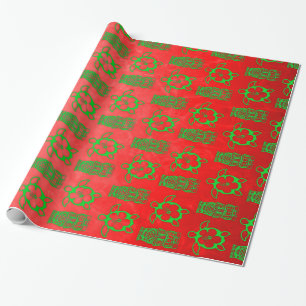 Weihnachten Honu und Tiki Geschenkpapier