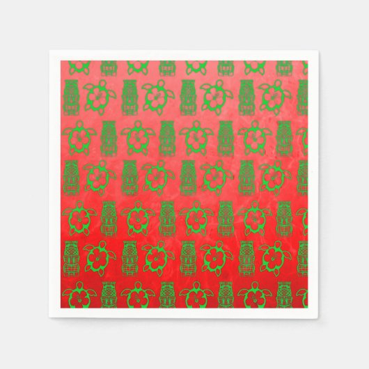 Weihnachten Honu und Tiki Serviette (Vorderseite)