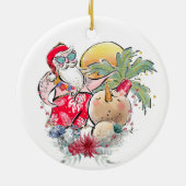 Weihnachten | Hot Holly Jolly Santa Claus Keramik Ornament (Hinten)