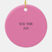Weihnachten Hübsch Pink Individuelle Name Coquette Keramik Ornament (Hinten)