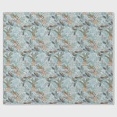 Weihnachten hübsche blühende Muster Geschenkpapier (Flach)