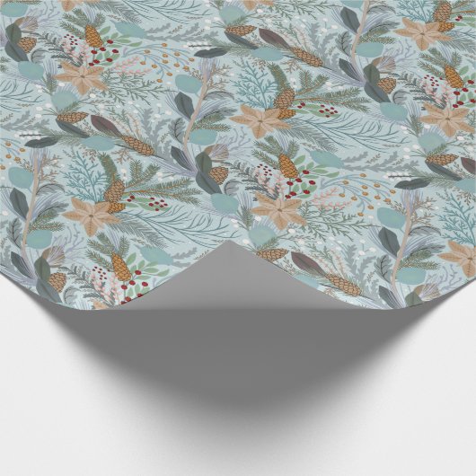 Weihnachten hübsche blühende Muster Geschenkpapier (Ecke)