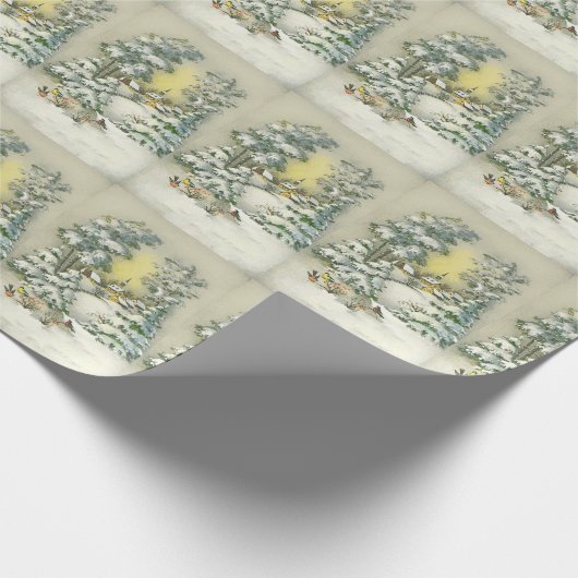 Weihnachten Hübsche Kirche Pine Tree Forest Geschenkpapier (Ecke)