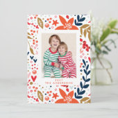 Weihnachten Hübscher Urlaub Fotokarte (Stehend Vorderseite)