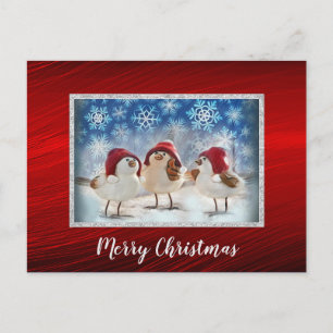 Weihnachten Hühner Schnee Farbe Weihnachten Postkarte