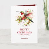 Weihnachten Hummingbird Custom Foto Karte (Vorderseite)