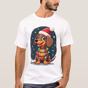 Weihnachten Hund Dachshund Weihnachten Santa T-Shirt