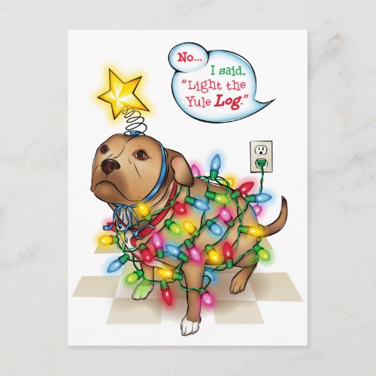 Weihnachten Hund Postkarte (Vorderseite)