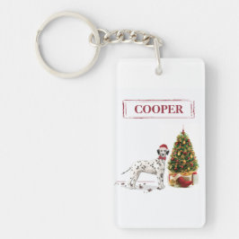 Weihnachten - Hund und Baum Schlüsselanhänger