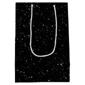 Weihnachten Hund und Kiefer in Schneeflocken Mittlere Geschenktüte (Rückseite)