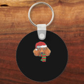 Weihnachten Hund Xmas Weihnachtsfeiertag G Schlüsselanhänger (Vorderseite)