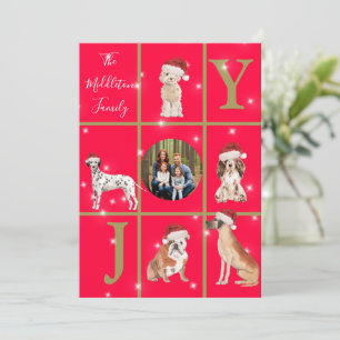 Weihnachten Hunde Spaß Foto Red Holiday Card