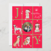 Weihnachten Hunde Spaß Foto Red Holiday Card (Vorderseite)