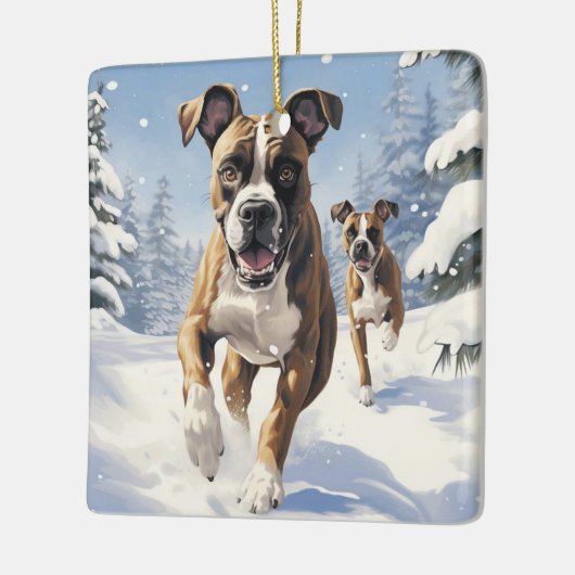 Weihnachten, Hundeschenk, Hundeschenkgeschenk Keramikornament (Links)