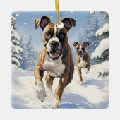 Weihnachten, Hundeschenk, Hundeschenkgeschenk Keramikornament (Vorderseite)