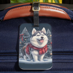 Weihnachten Husky Dog Magic Xmas Weihnachtsgeist Gepäckanhänger