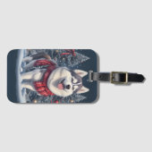 Weihnachten Husky Dog Magic Xmas Weihnachtsgeist Gepäckanhänger (Vorderseite (Horizontal))