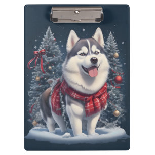 Weihnachten Husky Dog Magic Xmas Weihnachtsgeist Klemmbrett
