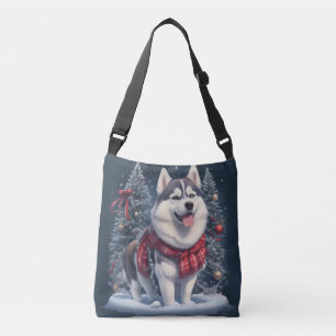Weihnachten Husky Dog Magic Xmas Weihnachtsgeist Tragetaschen Mit Langen Trägern