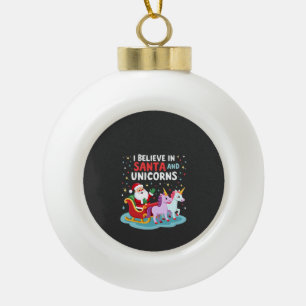 Weihnachten Ich Glaube An Den Weihnachtsmann Und E Keramik Kugel-Ornament