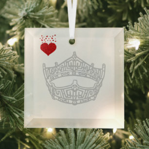Weihnachten - Ich hebe Pageant Crown Ornament Aus Glas