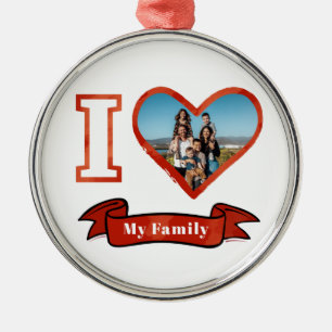 Weihnachten Ich liebe meine Familie Feiertage Foto Ornament Aus Metall