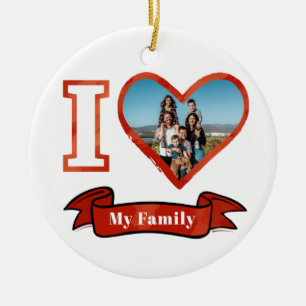 Weihnachten Ich liebe meine Familie Personalisiert Keramik Ornament