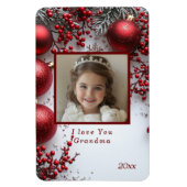 Weihnachten Ich Liebe Sie Oma Rote Ornamente Magnet (Vertikal)