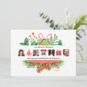 Weihnachten ICONS FotoCollage Moderner Kranz Einladung (Stehend Vorderseite)