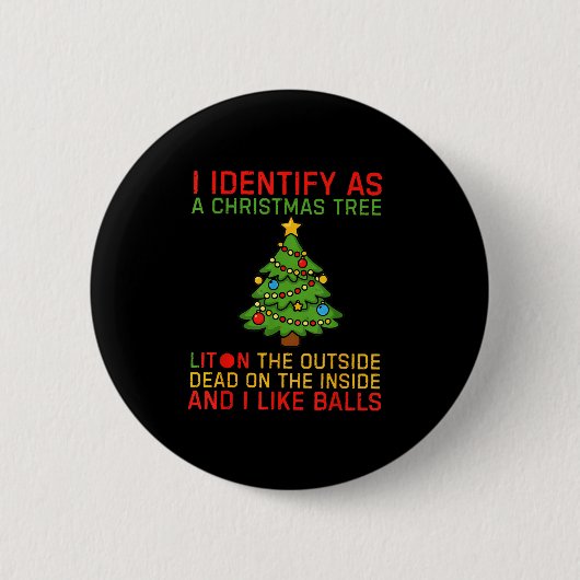Weihnachten identifiziere ich mich als Weihnachtsb Button (Vorderseite)