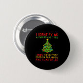 Weihnachten identifiziere ich mich als Weihnachtsb Button (Vorne & Hinten)