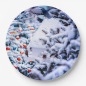 Weihnachten Idyll attraktiv Pappteller (Vorderseite)