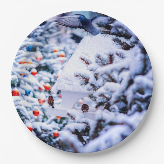 Weihnachten Idyll attraktiv Pappteller (Vorderseite)