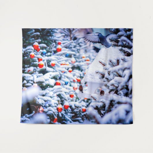 Weihnachten Idyll beeindruckend Wandteppich (Vorderseite (Horizontal))