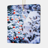 Weihnachten Idyll blendend Keramikornament (Links)