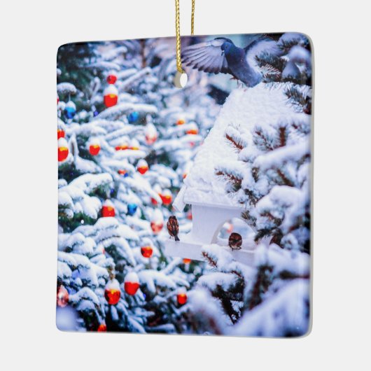 Weihnachten Idyll blendend Keramikornament (Links)